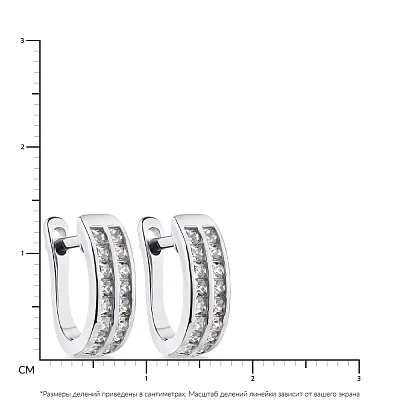 Сережки срібні з доріжками з фіанітів  (арт. 7502/4751)