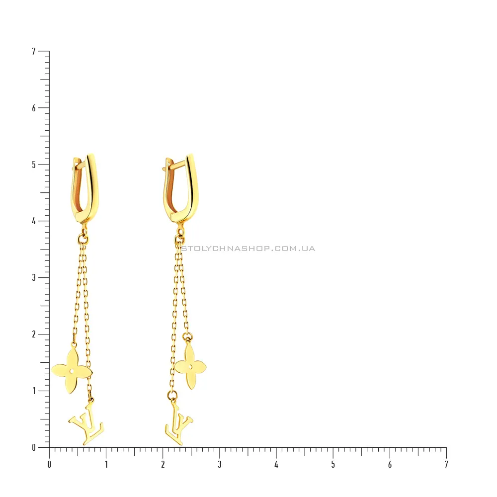 Золоті сережки з підвісками (арт. 103696ж)