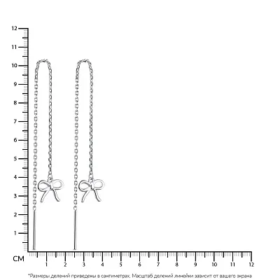 Довгі сережки-протяжки &quot;Бантики&quot; зі срібла (арт. 7502/261819)