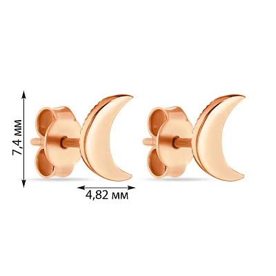 Сережки-пусети «Місяць» з золота (арт. 107840)