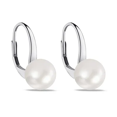 Сережки зі срібла з перлами (арт. 7502/2553жб)