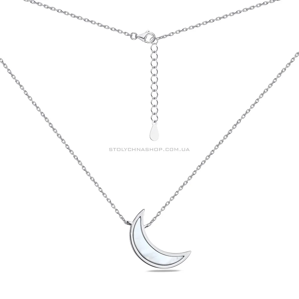Колье из серебра "Луна" с перламутром (арт. 7507/1439п) - 2 - цена