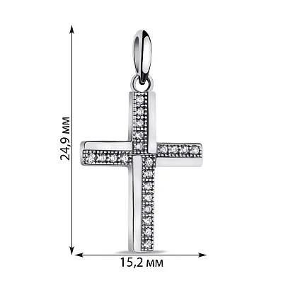 Срібний кулон Хрестик з фіанітами  (арт. 7503/4034)