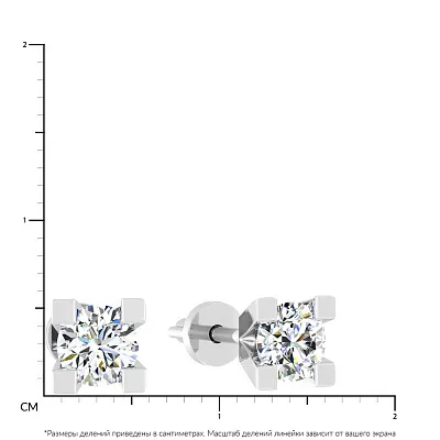 Золотые серьги в белом цвете металла с бриллиантами  (арт. Т01103405556б)