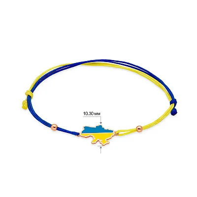 Браслет на нитці з золотою вставкою в синьому і жовтому кольорах  (арт. 340026сжесж)