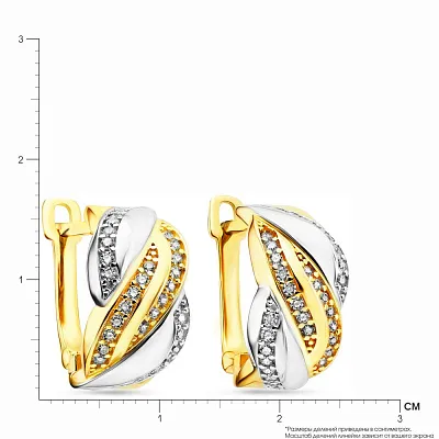 Золотые серьги с фианитами (арт. 106806жб)