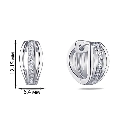 Срібні сережки з фіанітами (арт. 7502/3431)