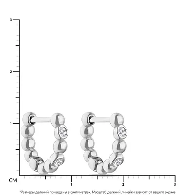Срібні сережки-кільця з фіанітами  (арт. 7502/4627/15)