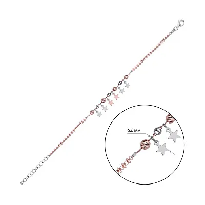 Серебряный браслет Звездочки (арт. 7509/2528бк)