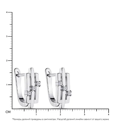 Сережки срібні з білими фіанітами  (арт. 7502/4550)
