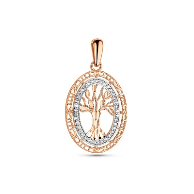 Підвіс золотий "Дерево життя" з алмазною гранню  (арт. 424681)