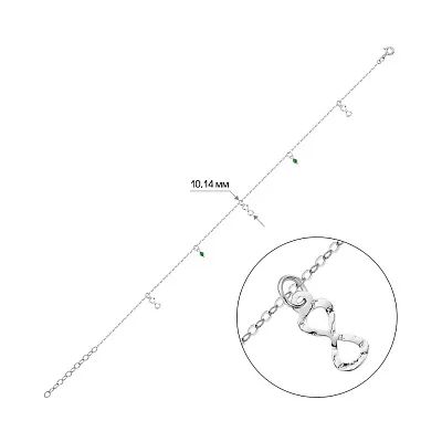 Браслет на ногу з білого золота  (арт. 326969бзн)