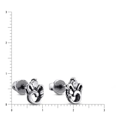 Срібні сережки пусети з фіанітами (арт. 7518/5825)