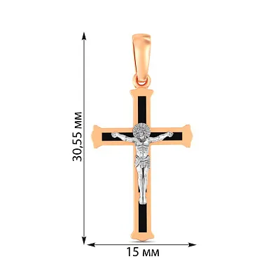 Крестик из золота с эмалью (арт. 501727ч)