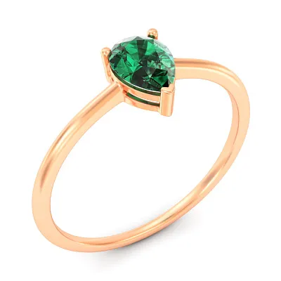 Золотое кольцо с зеленым кварцем (арт. 141230Пз)