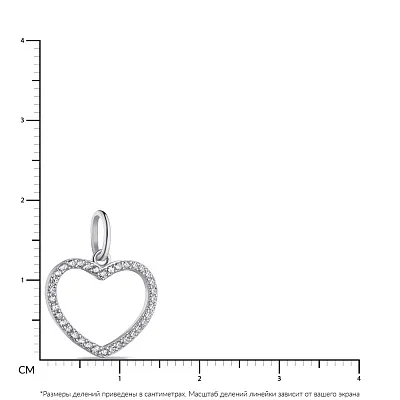 Серебряный подвес в форме сердца с фианитами (арт. 7503/П2Ф/3005)
