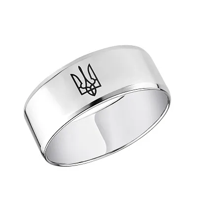 Серебряное обручальное кольцо с Гербом Украины (арт. Х239223)