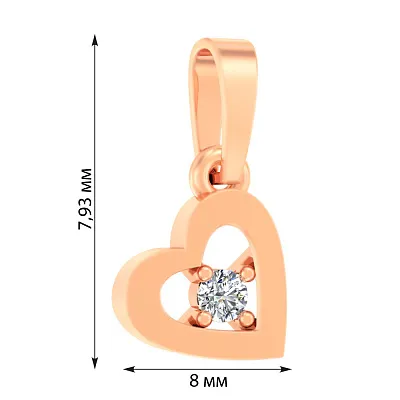 Золотая подвеска «Сердечко» с фианитом (арт. 440614)