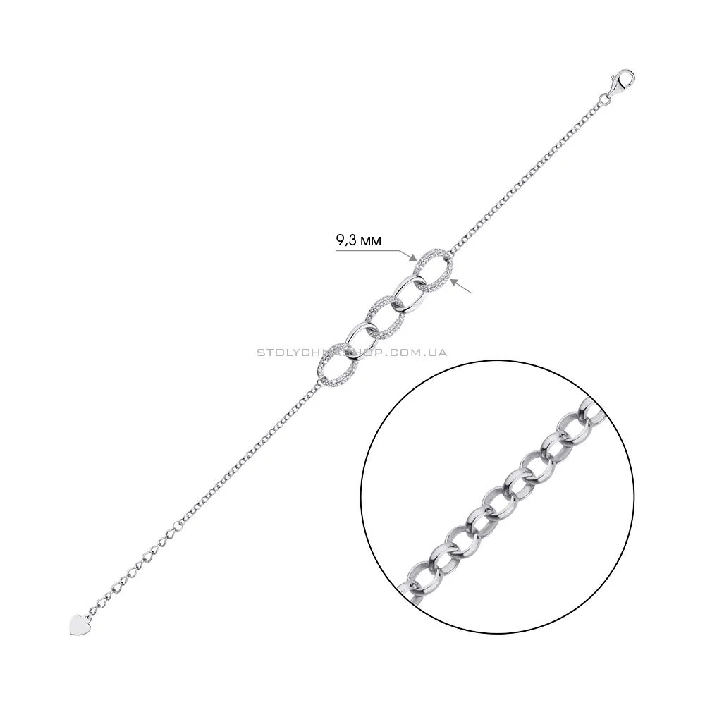Браслет зі срібла з фіанітами (арт. 7509/3545) - 2 - цена