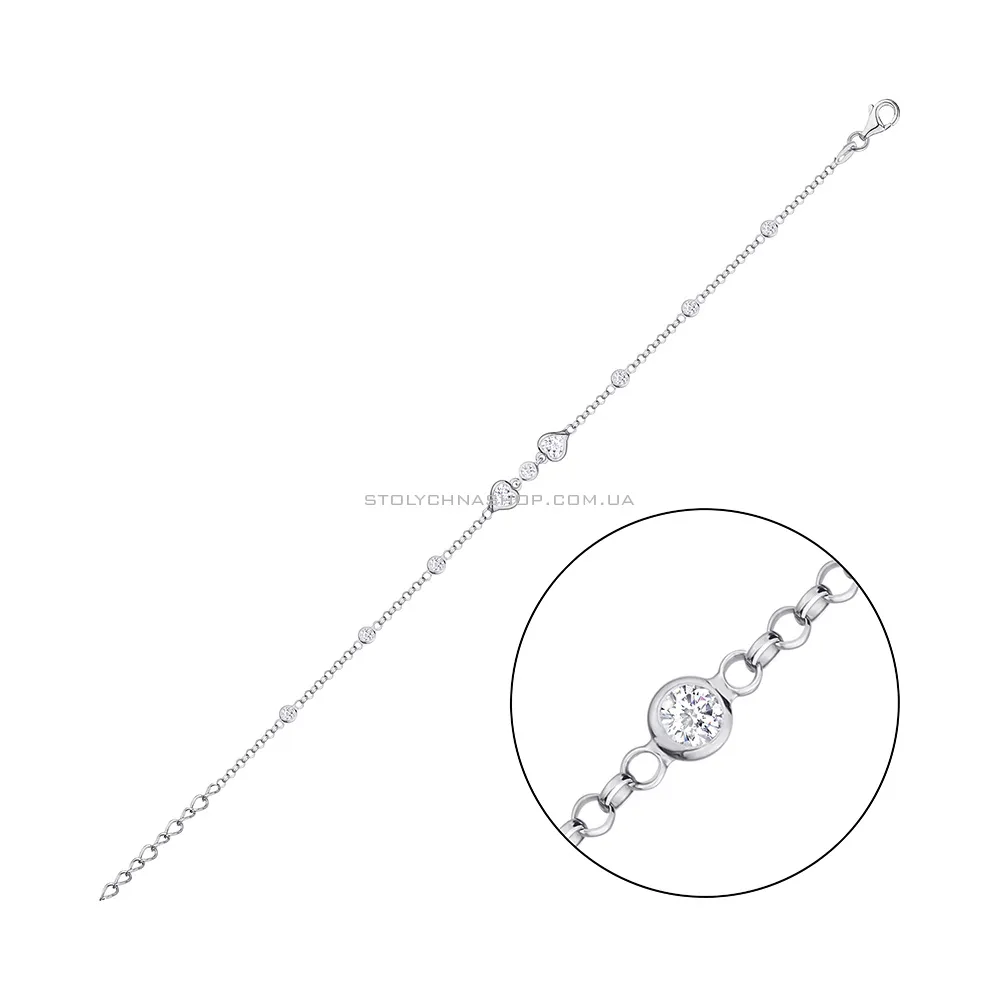 Срібний браслет з фіанітами  (арт. 7509/3666)