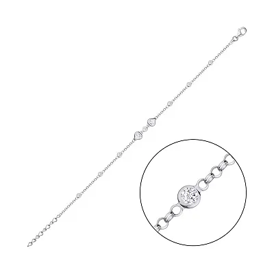 Срібний браслет з фіанітами  (арт. 7509/3666)