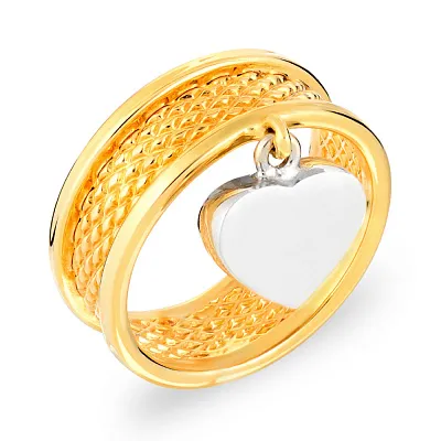 Золотое кольцо «Сердце»  (арт. 152359жб)