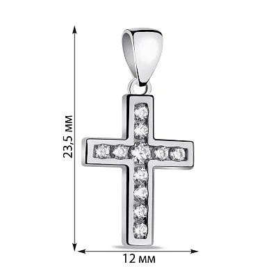 Срібний хрестик з фіанітами (арт. 7503/549/2)