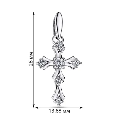 Срібна підвіска-хрестик з фіанітами (арт. 7503/3204р)