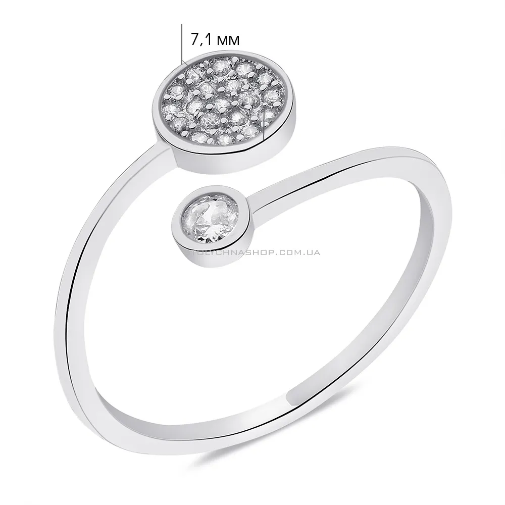 Безразмерное кольцо с фианитами  (арт. 7501/6119) - 2 - цена