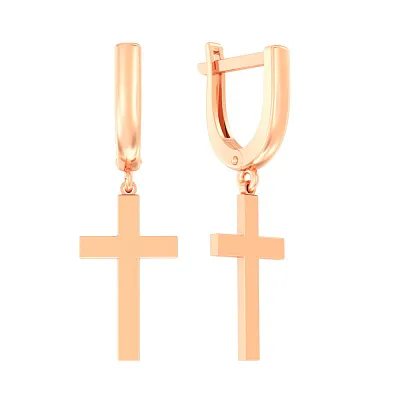 Золоті сережки-підвіски з хрестиками (арт. 110516)