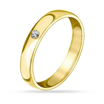 Обручальное кольцо Европейка из золота с бриллиантом (арт. К239183ж)