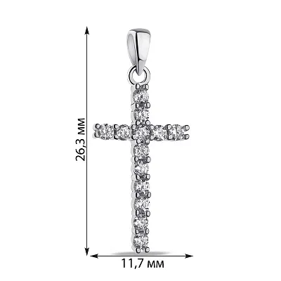 Срібний хрестик з фіанітами (арт. 7503/2449/3)