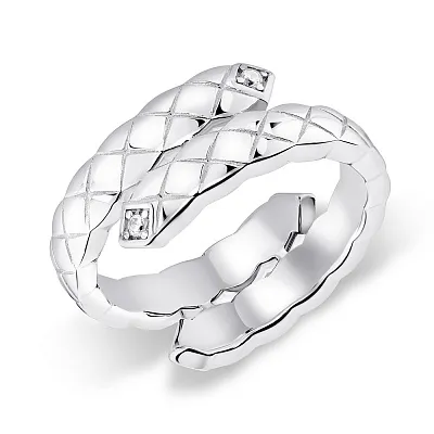 Двойное кольцо из серебра с фианитами  (арт. 7501/5336)
