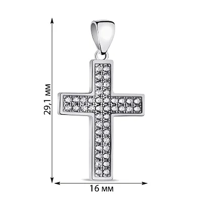 Срібний хрестик з фіанітами (арт. 7503/3982)