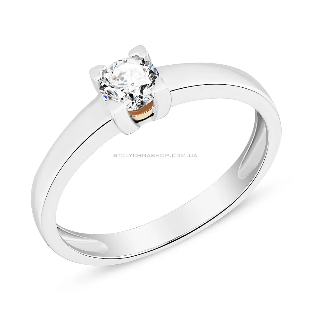 Золотое помолвочное кольцо с бриллиантом (арт. К01105304036бк) - цена
