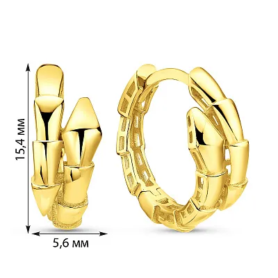 Сережки з жовтого золота Змія (арт. 1091093/15ж)