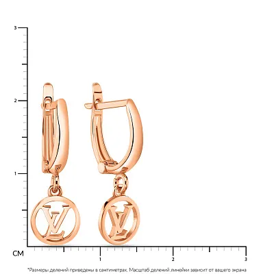 Серьги-подвески из красного золота  (арт. 108488)