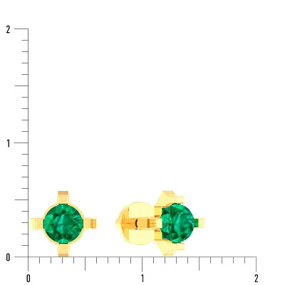 Золоті сережки пусети зі смарагдом (арт. 110106Пжи)