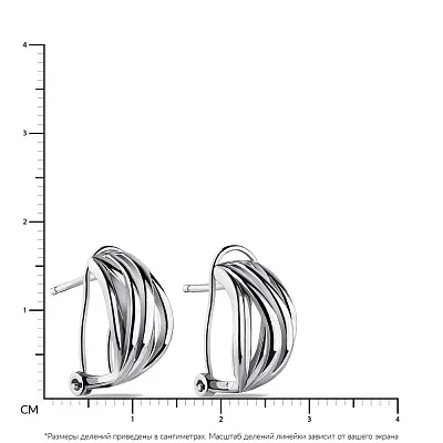 Срібні сережки "Переплетення" без каменів (арт. 7502/4551)