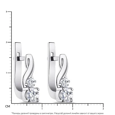Срібні сережки з фіанітами  (арт. 7502/А201сю)