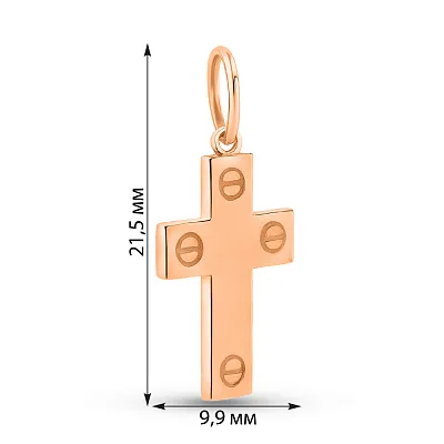 Золотой подвес Крестик  (арт. 424743)