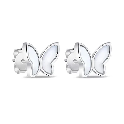 Срібні сережки пусети Метелики  (арт. 7518/6504п)