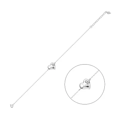 Браслет «Сердце» из серебра (арт. 7509/2231)