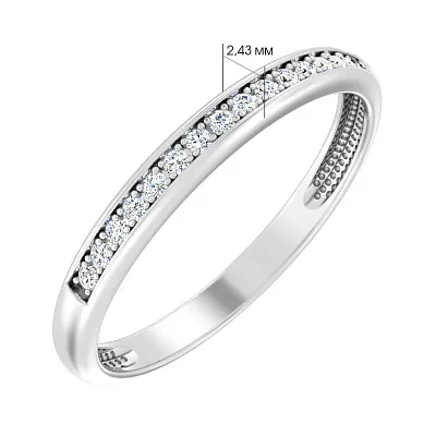 Золотое кольцо в белом цвете металла с бриллиантами (арт. К011020015б)