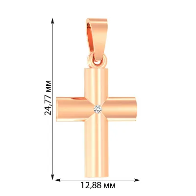  Хрестик золотий з фіанітом (арт. 440561)
