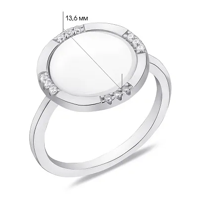 Кольцо из серебра с белым ониксом (арт. 7501/6024об)