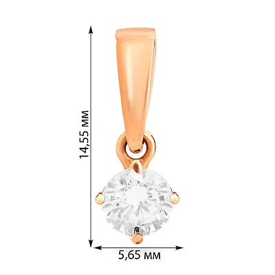 Підвіска з червоного золота з фіанітом (арт. 440338)