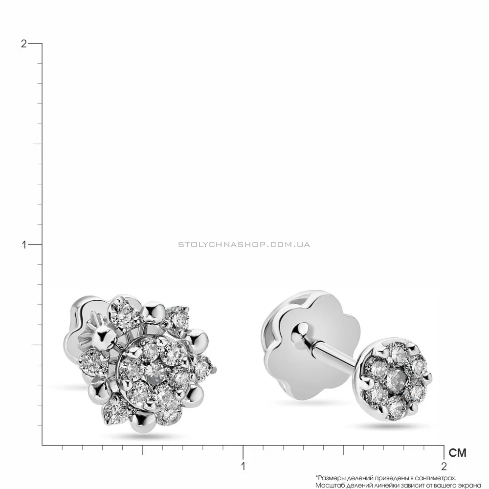 Золоті сережки трансформери з діамантами (арт. С341204б) - 2 - цена
