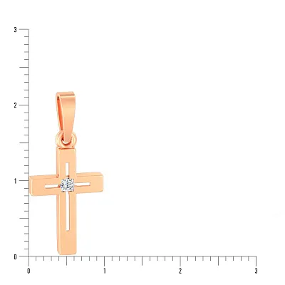 Золотая подвеска-крестик с фианитом (арт. 440638)