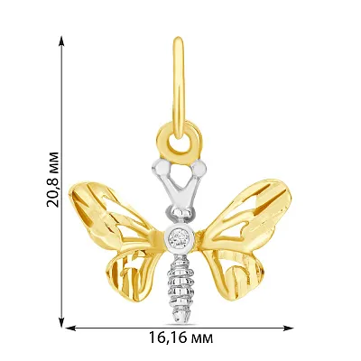 Підвіска «Метелик» з жовтого золота (арт. 420289ж)